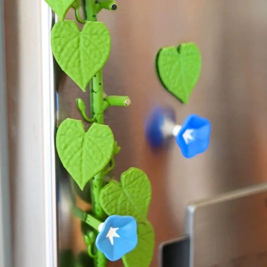 Ceramic Fridge Magnet, Creative Flower-Shape Candy-Color Nature Blue Black-White Stripe Vase Design, Home Decor Decoration Gift for Soda Lovers