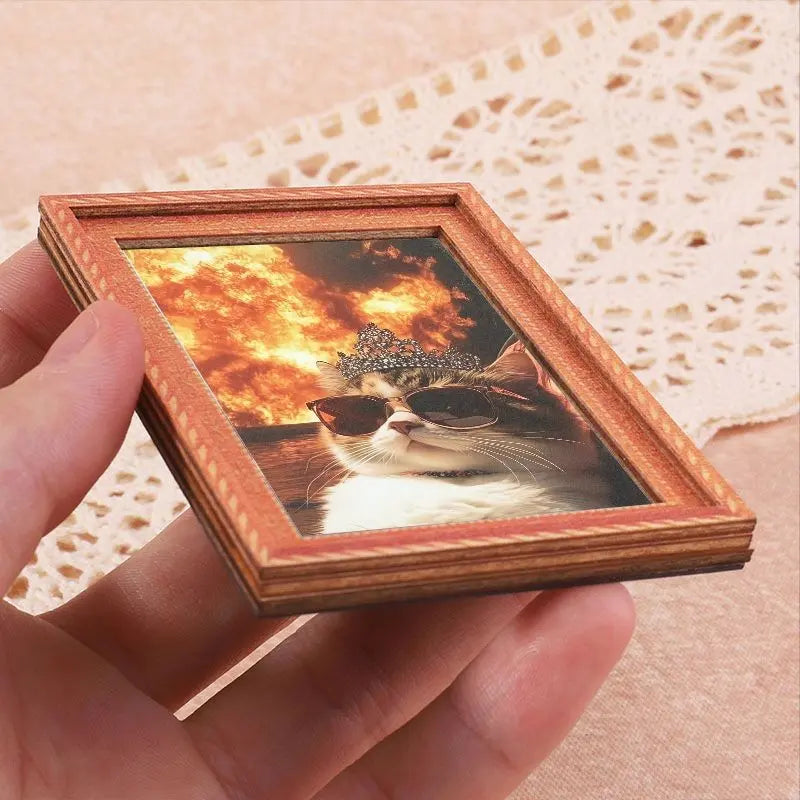 1PC Fun Cat Refrigerator Magnet, Mini Photo Frame Fridge Magnet, Photo Magnets, Decorative Fridge Magnets, Magnets For Fridge, Home Decor & Festive Decoration, Great Holiday Gift Idea