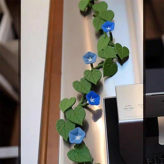 Ceramic Fridge Magnet, Creative Flower-Shape Candy-Color Nature Blue Black-White Stripe Vase Design, Home Decor Decoration Gift for Soda Lovers