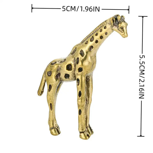 Giraffe Copper Figurine Animal Statue Decorative Ornament Tea Pet Handcrafted Craftsmanship Home Office Decoration Interior Decoration Accessories Gift Idea Home Decor Accessory Animal Decorations Statue Figurines Decoration Figure