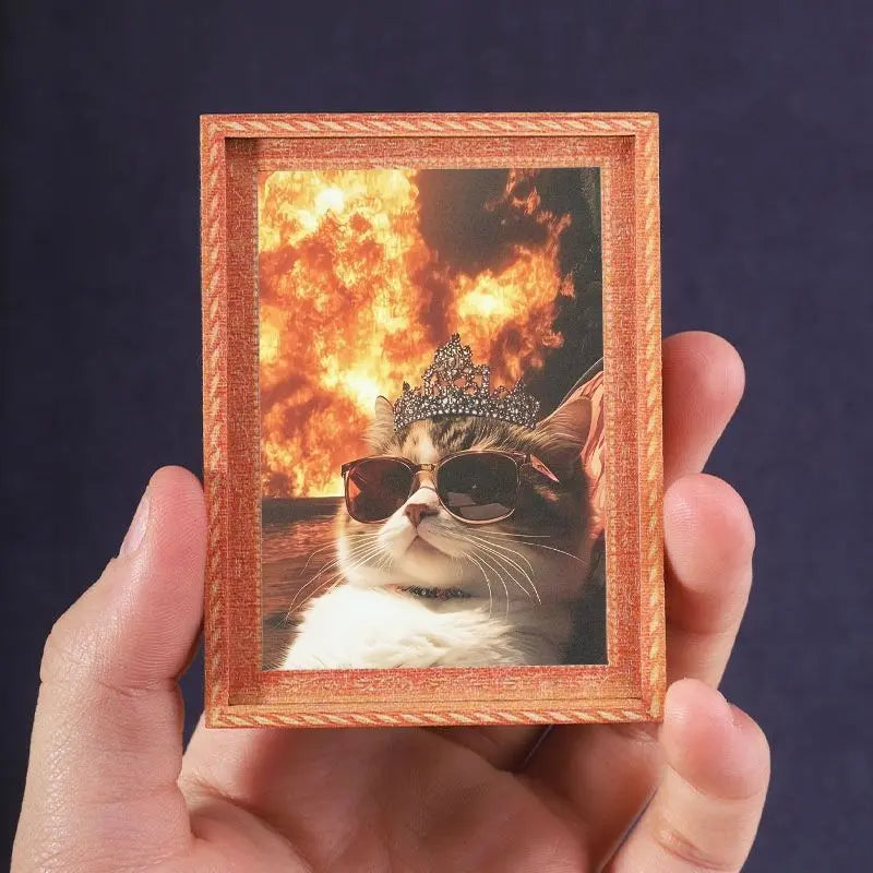1PC Fun Cat Refrigerator Magnet, Mini Photo Frame Fridge Magnet, Photo Magnets, Decorative Fridge Magnets, Magnets For Fridge, Home Decor & Festive Decoration, Great Holiday Gift Idea