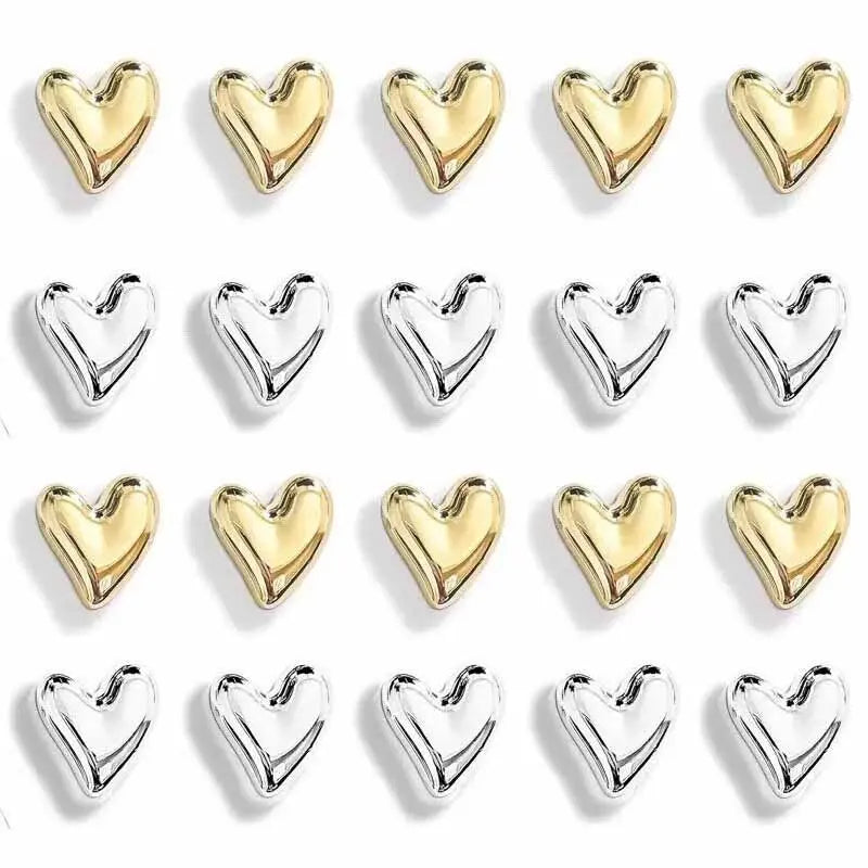 10pcs Refrigerator Golden Heart Magnets, Cute Charming Love Decoration Magnet Set for Home Kitchen and Office Whiteboard, Valentine's Day Gift for Friends and Loved Ones, Refrigerator Kitchen Magnet, Decorative, Fridge Magnets Cute