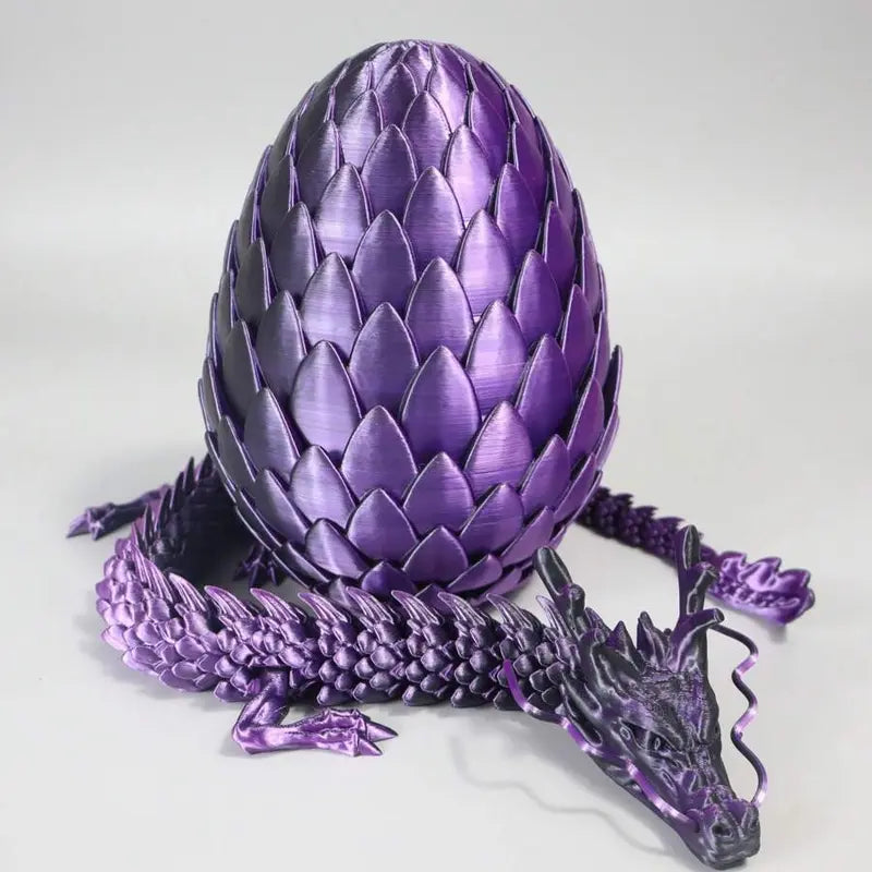 18cm Articulated 3D Printed Dragon Egg Decoration & 60cm Collectible Figurine - Home Decor, Stress Relief Articulated Fidget Figurines, Fidget Toys, Dragon Motif Ornament Gift, Fidgettoys