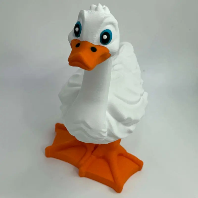8-Inch 3D Printed Goose Figurine with Interchangeable Outfits, Shoes & Boots