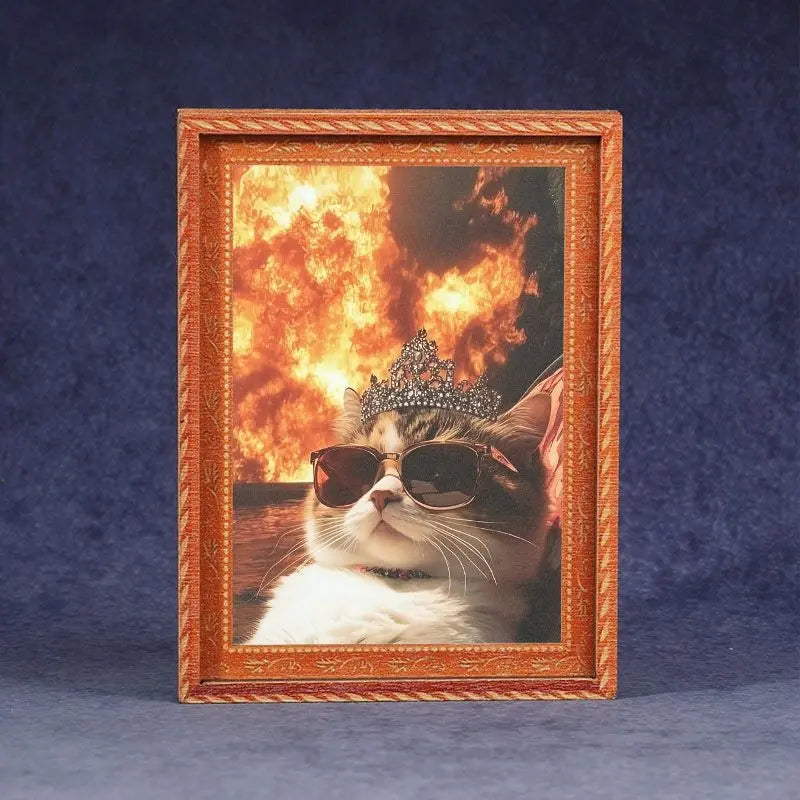 1PC Fun Cat Refrigerator Magnet, Mini Photo Frame Fridge Magnet, Photo Magnets, Decorative Fridge Magnets, Magnets For Fridge, Home Decor & Festive Decoration, Great Holiday Gift Idea