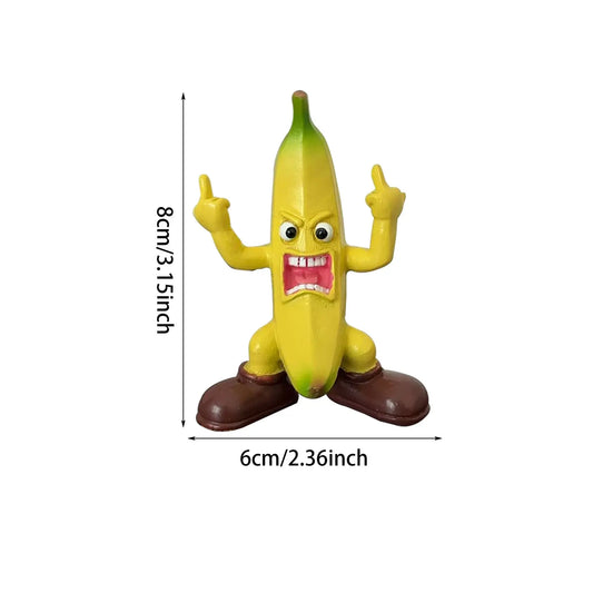 1 Pc Middle Finger Banana Figurine, Unique Office Desk Ornament, Home Decoration, Small Trendy Desktop Sculpture Accessory, Tabletop Decor, Decorative Piece