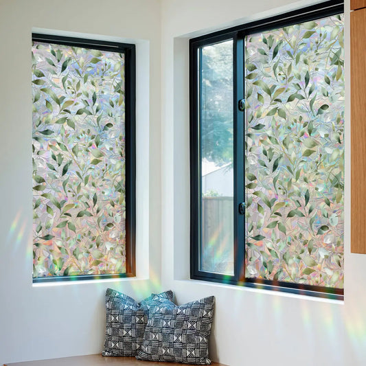 A piece of (45*100cm) leaf and vine colorful static glass sticker, double-sided visible window decorative sticker XC10010, Decoration Sticker, Home Decor, Sticker Decorations, Home Decor Stickers