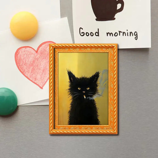 Funny Cat Refrigerator Magnet Frame, Fun Fridge Decoration, Home and Office Decor Prop, Holiday Gift Kitchen Decor, Must-Have for Cat Lovers