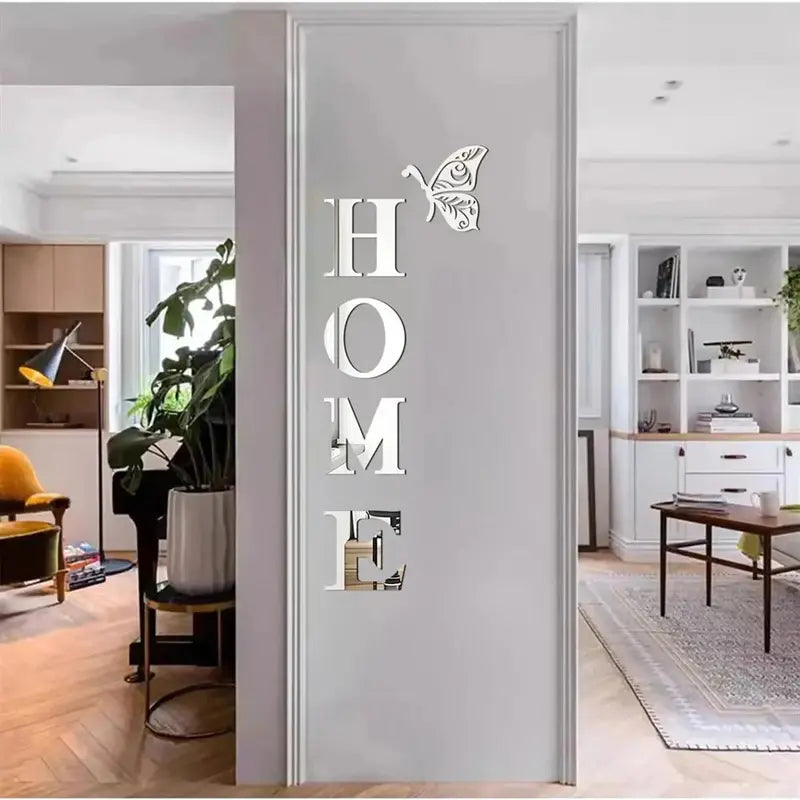 HOME Home Logo 3D Mirror Wall Sticker, Entrance Decoration, Home Decoration