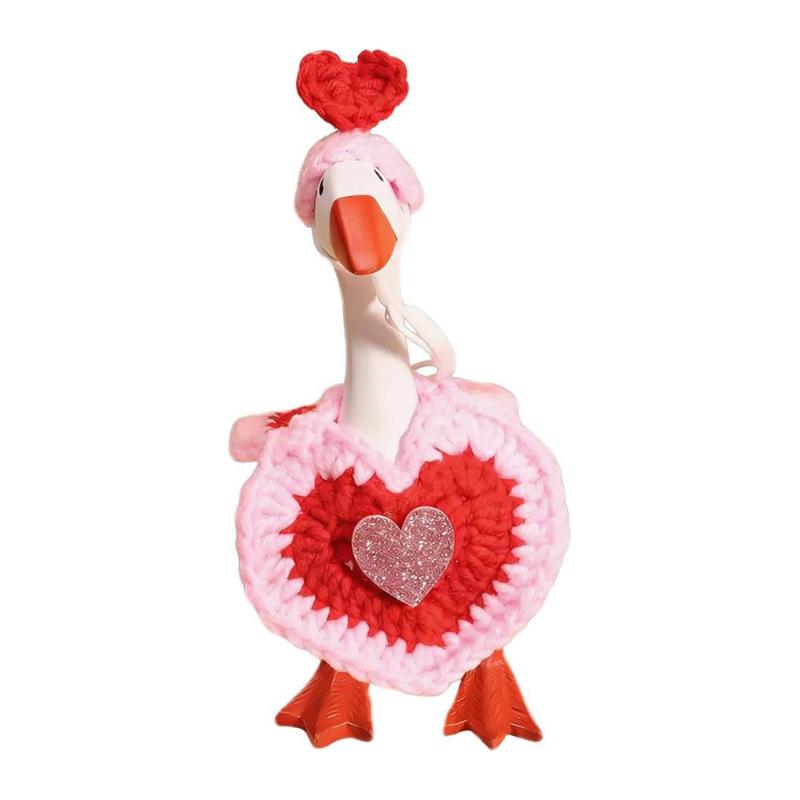Desk Goose Outfits Porch Goose Outfits, 2 PCS 7 Inches Love Porch Geese Costume Accessories, Cute Desk Goose Clothes  Desktop Geese for Table Decoration