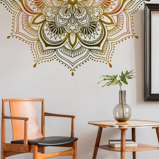 Big size Mandala Wall Decal Boho Flower Wall Stickers Decorative Wall Sticker for Living Room Bedroom Headboard Yoga Home Decor(Waterproof), Flower Design, Artistic Floral, Floral Wall Decals, Vinyl Wall Stickers, Flower Decals For Walls