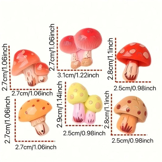 Mushroom Shaped Fridge Magnet, 6 Counts Cute Creative Art Decorative Refrigerator Decorating Magnet, Kitchen Decoration, Home Decoration, Gift for Friend & Family, Refrigerator Magnets