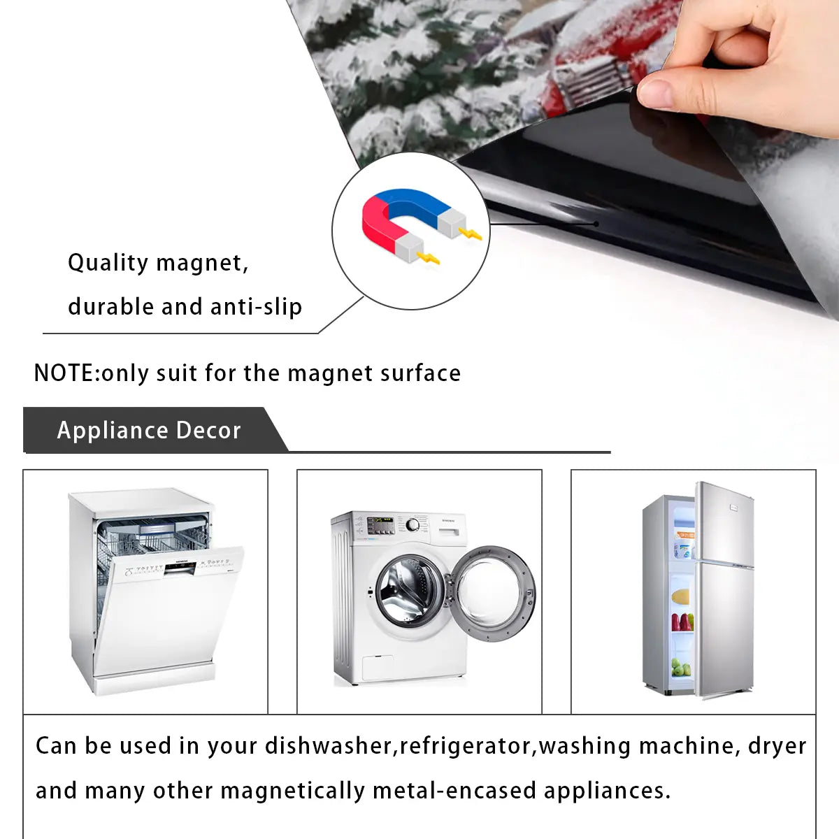 2pcs Truck & Merry Christmas Magnetic Decorative Dishwasher Stickers, Sticker Decoration, Festive Home Decor, Appliance Decals for Refrigerator, Washer, Dryer