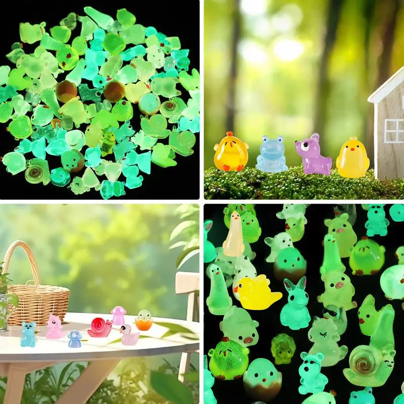 40Pcs Unisex Glow In The Dark Animal Shape Fairy Resin Mini Models - Safe Adult Collectible Figurines, Dollhouse Decor, DIY Crafts Supplies, Gift-Ready Party Favors (Assorted Designs)