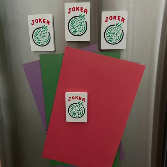 Mahjong/Mah Jongg Fridge Magnet, Whiteboard Magnet, Mahjong Gift- Game Night Decor Mahjong Jokers (4 Piece Set)