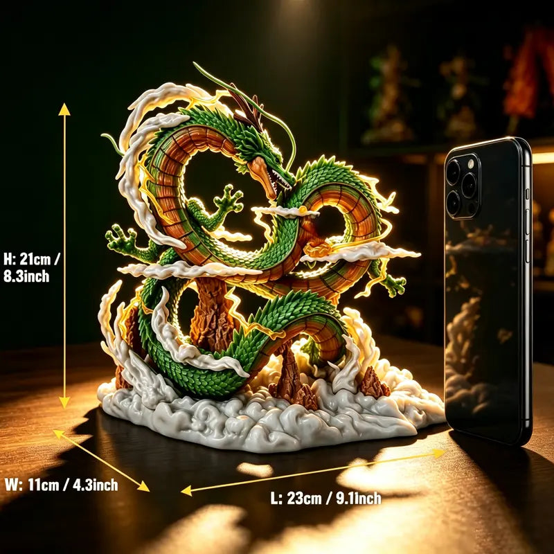 DLDA 24cm Detailed PVC Dragon Statue, Intricate-Detail Collectible Figurine, Gift-Boxed Decorative Ornaments, Room & House Decor for Collectors