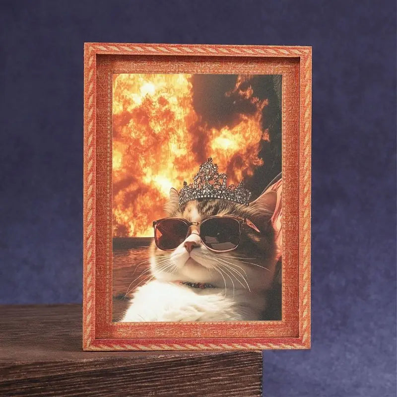 1PC Fun Cat Refrigerator Magnet, Mini Photo Frame Fridge Magnet, Photo Magnets, Decorative Fridge Magnets, Magnets For Fridge, Home Decor & Festive Decoration, Great Holiday Gift Idea