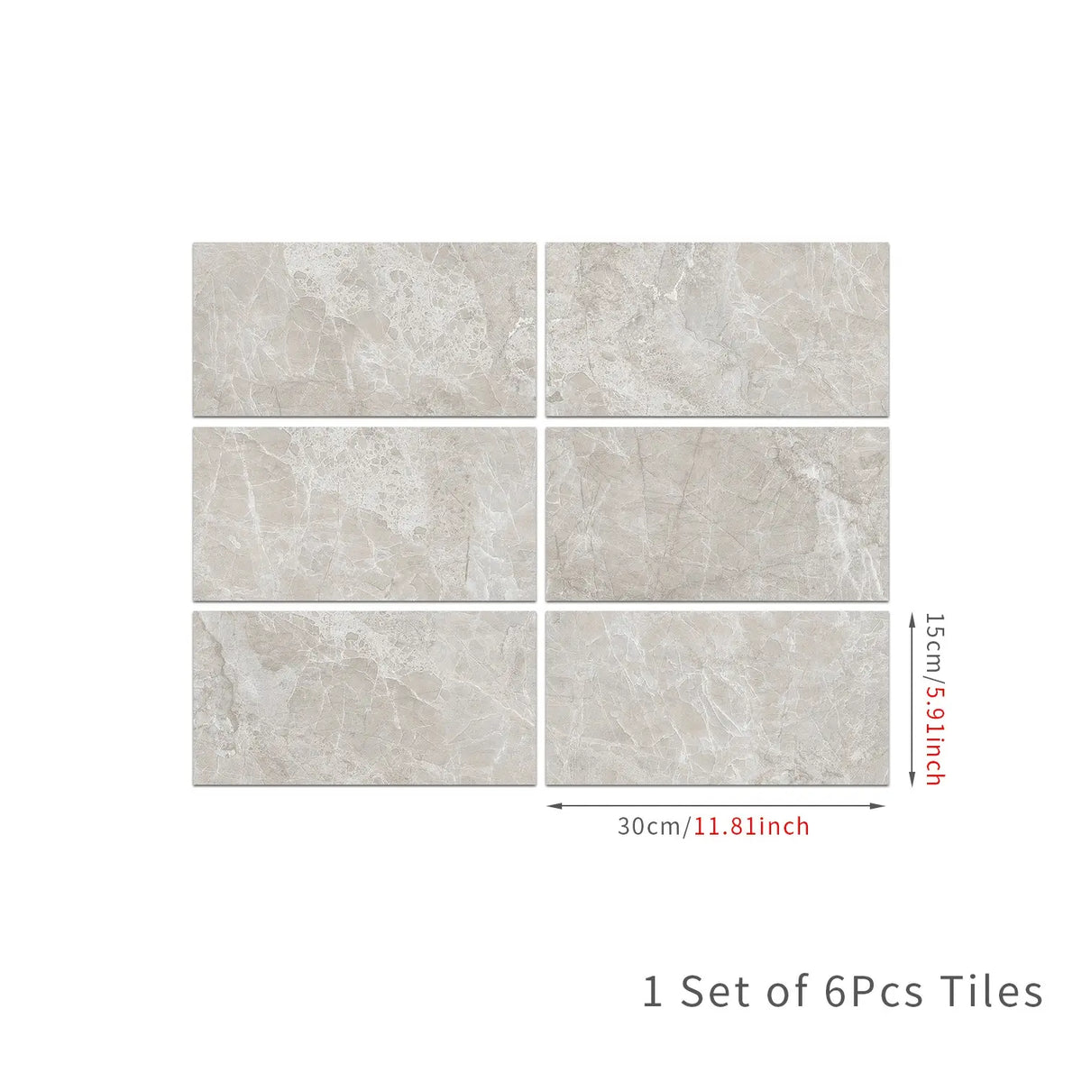 6pcs/12pcs/24pcs Marble Pattern Design, Waterproof and Oil-proof, Easy to Install, Marble Tile Stickers, Wall Decals, Suitable for Kitchen and Living Room Wall Decoration, 5.9in x 11.8in #TOP PICKS