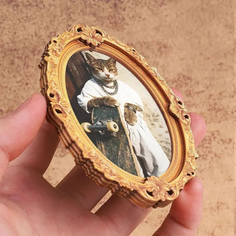 Funny Animal Refrigerator Magnet, Mini Frame Magnet, Small Decorative Magnet, Decorative Fridge Magnets, Refrigerator Decorating Magnet, Skateboard Cat Design, Perfect for Home & Gifts