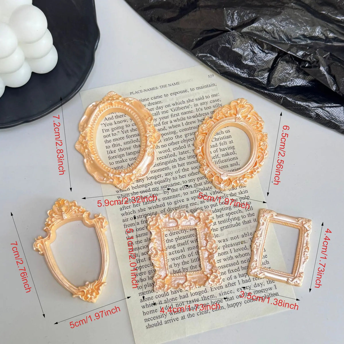 Mini Resin Small Photo Frame DIY Cream Glue Photo Magnets for Refrigerator Decoration Accessories Imitation Photo Frame Shooting Props