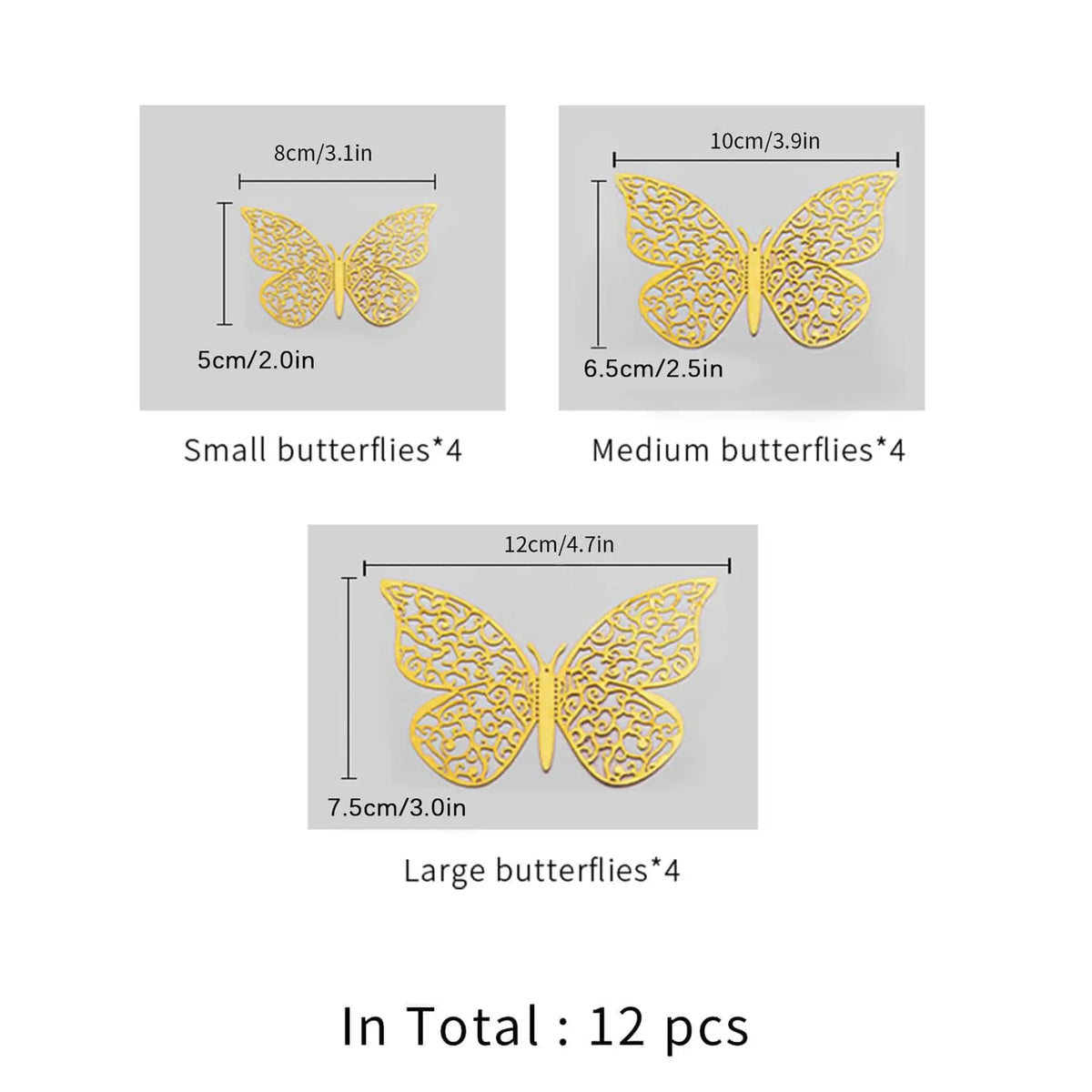 3D Butterfly Shaped Wall Sticker, Creative Hollow Out Decorative Sticker, Beautiful Paper Decal For Party Cake Home Decoration, Adhesive Stickers, Decoration Items, Wall Decals