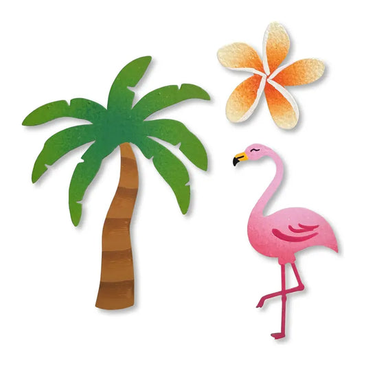Tropical Flamingo Magnets S/3