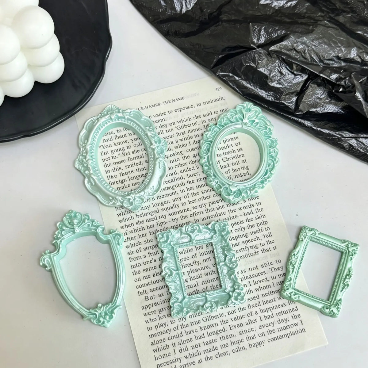 Mini Resin Small Photo Frame DIY Cream Glue Photo Magnets for Refrigerator Decoration Accessories Imitation Photo Frame Shooting Props