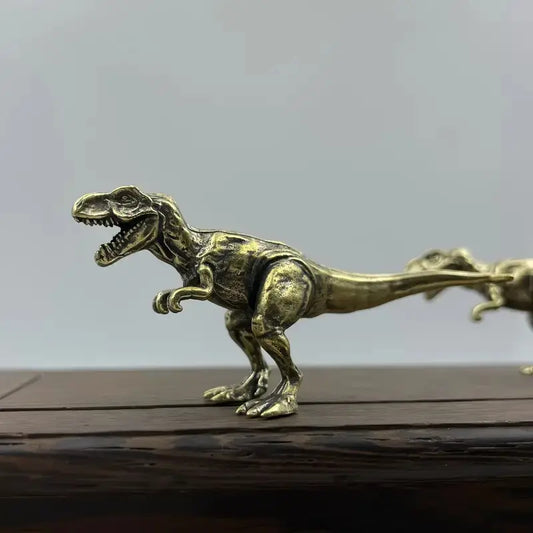 Brass Tyrannosaurus Rex Dinosaur Design Statue, Copper Collectible Figurine, Creative Home Office Decor, Multifunctional Indoor Outdoor Decoration, Statues for Home Decor, Decorative Figurines