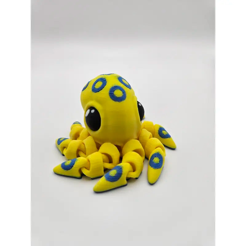 3D Printed Articulating Blue-Ringed Octopus Figurine Great Gift and Desk Figure