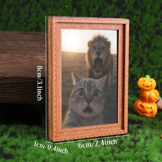 1PC Funny Cat Refrigerator Magnet, Creative Back Magnetic Fridge Magnet, Mini Photo Frame Magnet, Selfie Cat Magnet, Home Decor Gift, Photo Magnets, Cute Magnets For Fridge, Refrigerator Decorating Magnet, Decorative Fridge Magnets