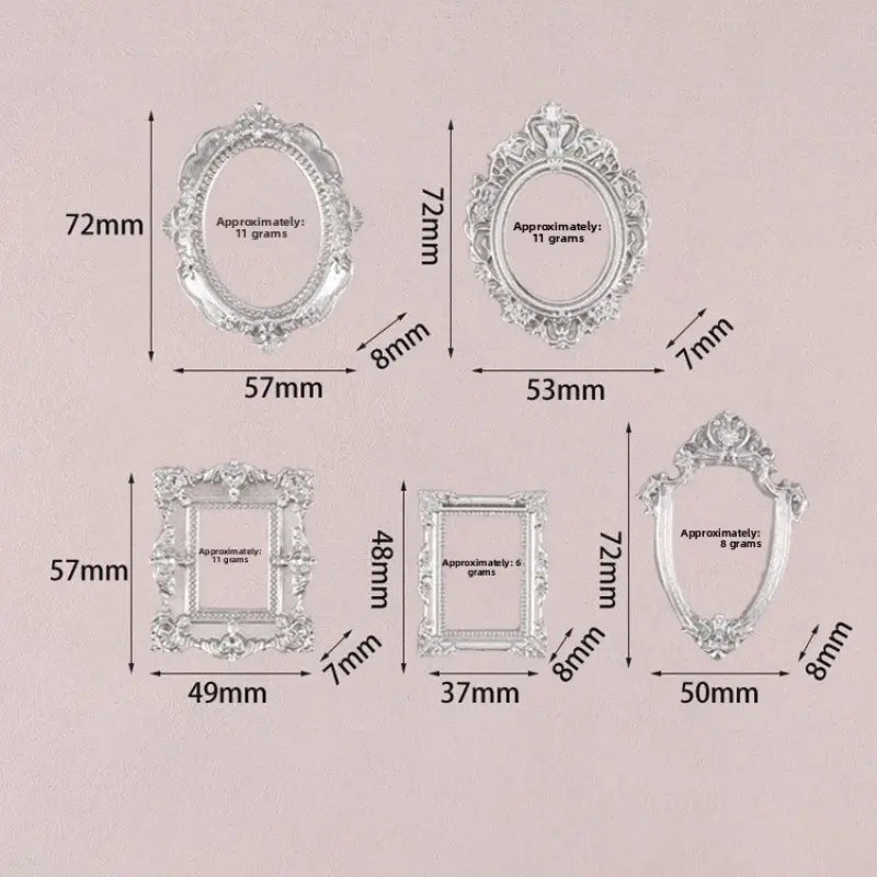 Mini Resin Small Photo Frame DIY Cream Glue Photo Magnets for Refrigerator Decoration Accessories Imitation Photo Frame Shooting Props