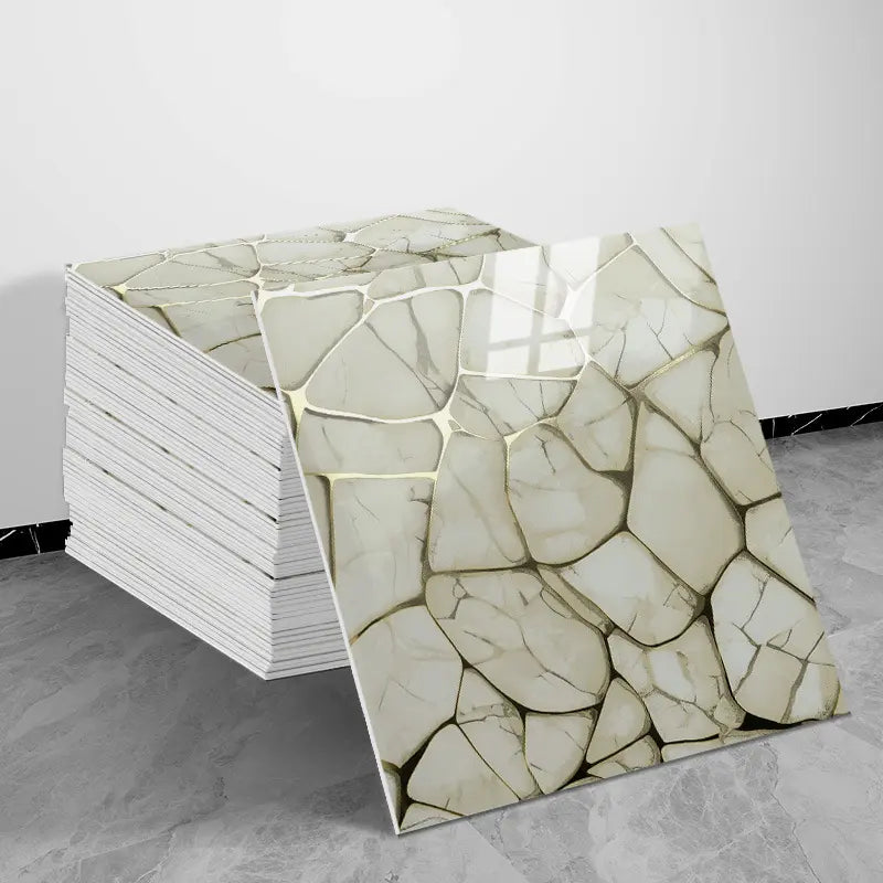 10/20/30 Sheets Thickened Marble Look Self-Adhesive Tile Stickers, Waterproof Anti-Mildew, Easy Peel & Stick Decorative Decal Wall Decal Kitchen Bathroom Wall Decor, Waterproof Wall Decals