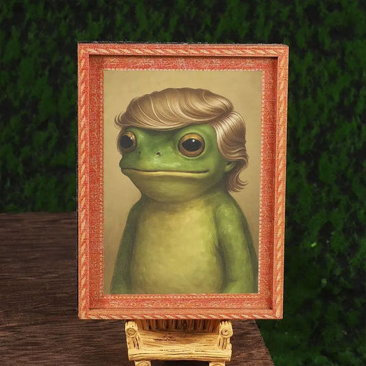 Funny Frog Refrigerator Magnet, Mini Photo Frame Fridge Magnet, Humorous Home Decor, Festive Decoration, Great Holiday Gift, Refrigerator Decorating Magnet, Photo Magnets, Decorative Fridge Magnets