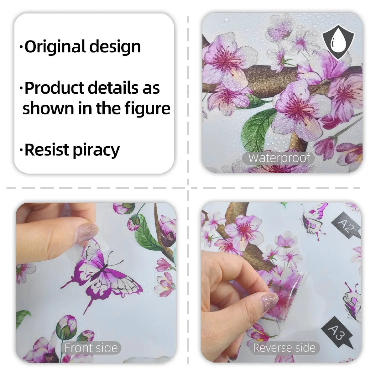 A (30*60cm) pink peach blossom tree butterfly fairy luminous wall sticker Wall Decal for living room, bedroom and home background decoration Decoration Items Decorative Stickers M19000-NC