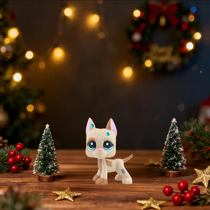 Miniature Great Dane Statues,Pet Figure Cat With Cute Accessories,Best Birthday, Christmas Gift for LPS Fans