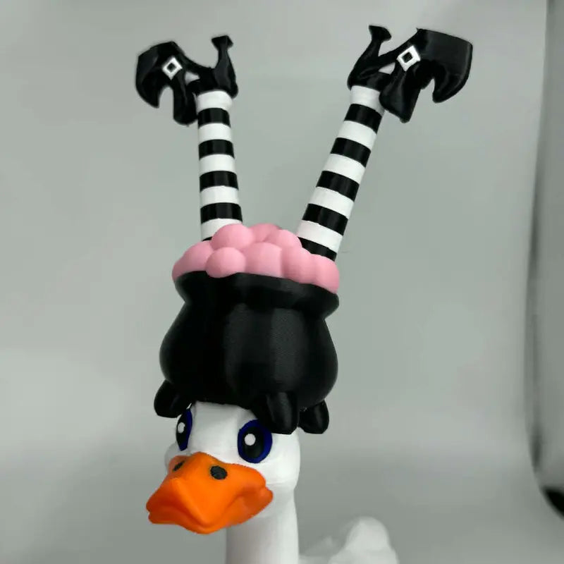 8-Inch 3D Printed Goose Figurine with Interchangeable Outfits, Shoes & Boots