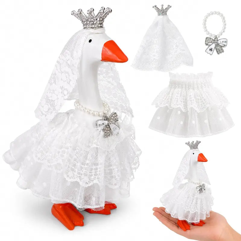 7" Miniature Desk Goose Halloween Witch Outfit Set - Purple Witch Theme Fabric Accessory, Unisex 7" Mini Goose Fit Decor for Office Black Punks Desktop Use