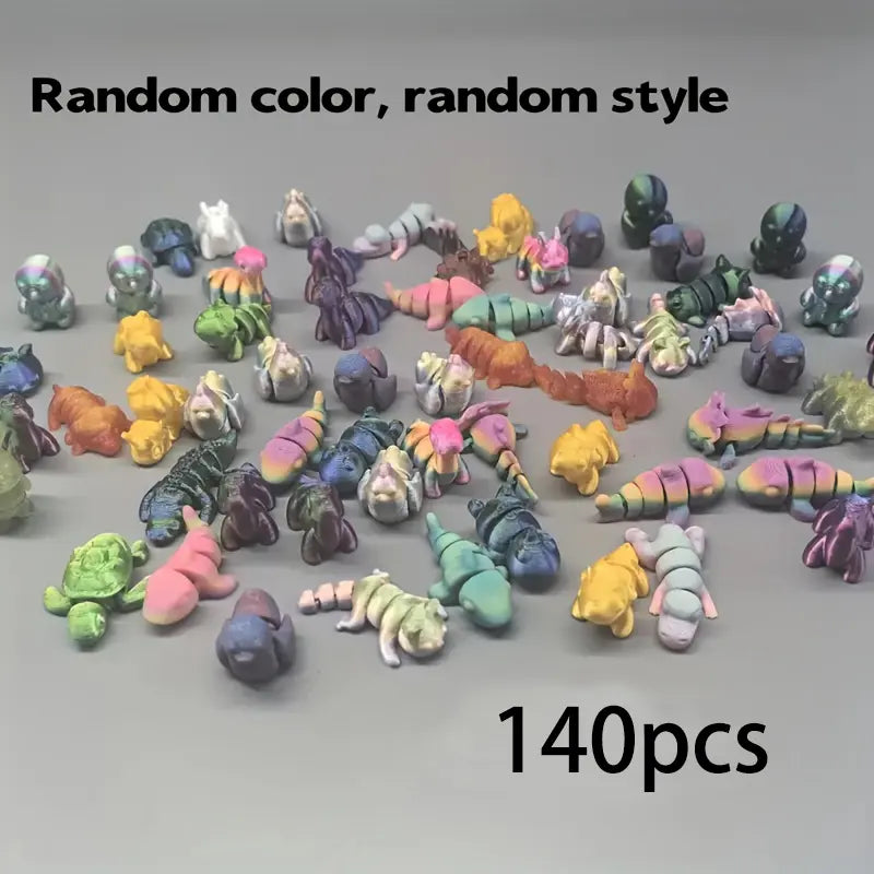 3D Printed Mini Animal Kingdom Ornaments - 30/60/140pc, 60pc Scene Mix, Unique Classic Designs, Lightweight Exquisite Craftsmanship, Halloween Decorations, Festive Accents, 3D Decor for Rooms & Gardens