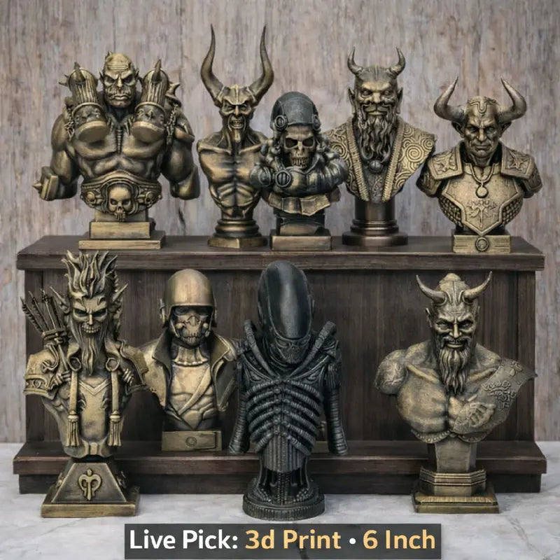 3d Printed Sculpture - 3d Printed Statues and Figurines - Made of PLA Plastic 6 to 7 Inches Tall