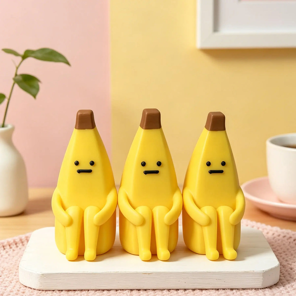 1pc Cute Anxiety Relief Banana 3D Print Ornament, Home Desk Decor, Office Decoration, Personalized Stress Relief Sculpture, Unique Gift Idea