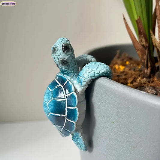 Cute Resin Turtle Decor Figurine - Waterproof PVC Coastal Beach Fashion Accessory, Decorative Sculptures for Everyday Outdoor Entryway Plants, Baroque-Style Home & Garden Accent Resistant to Sun, Rain, Humidity