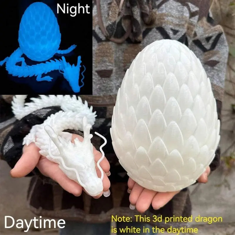 18cm Articulated 3D Printed Dragon Egg Decoration & 60cm Collectible Figurine - Home Decor, Stress Relief Articulated Fidget Figurines, Fidget Toys, Dragon Motif Ornament Gift, Fidgettoys