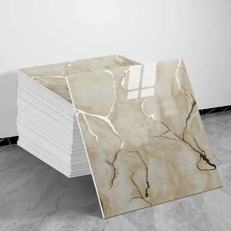 10/20/30 Sheets Thickened Marble Look Self-Adhesive Tile Stickers, Waterproof Anti-Mildew, Easy Peel & Stick Decorative Decal Wall Decal Kitchen Bathroom Wall Decor, Waterproof Wall Decals