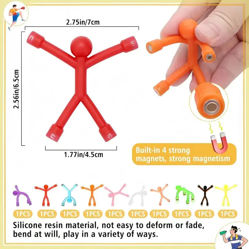 10/20/30-Pack Magnetic Fidget Figures, Magnetic Sensory Building Tool for Autism/ADHD Stress Relief, Refrigerator Magnet, Easter Basket Filler, Birthday Gift for Toddlers/Teens, Essential for Road Trips, Magnetic Sensory Toy