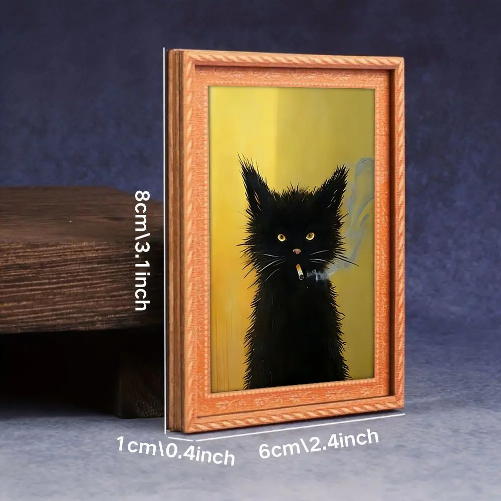 Funny Cat Refrigerator Magnet Frame, Fun Fridge Decoration, Home and Office Decor Prop, Holiday Gift Kitchen Decor, Must-Have for Cat Lovers