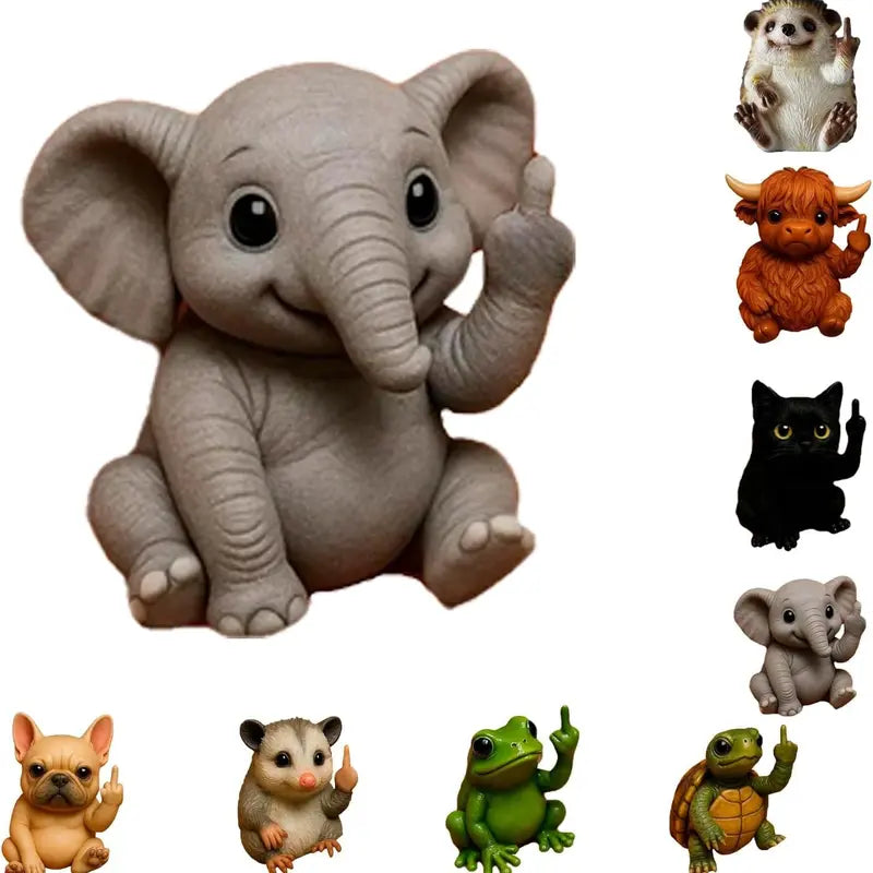 Resin Mini Finger Dog Statue - Funny Home Desktop Ornament, Office Humorous Joke Gift, Home Furnishings