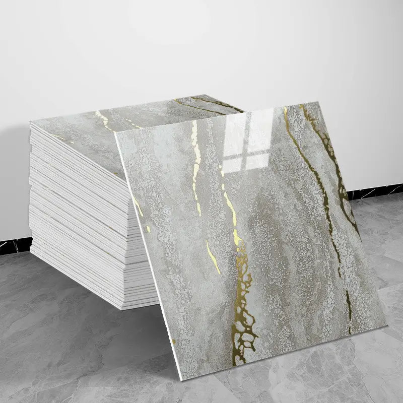 10/20/30 Sheets Thickened Marble Look Self-Adhesive Tile Stickers, Waterproof Anti-Mildew, Easy Peel & Stick Decorative Decal Wall Decal Kitchen Bathroom Wall Decor, Waterproof Wall Decals