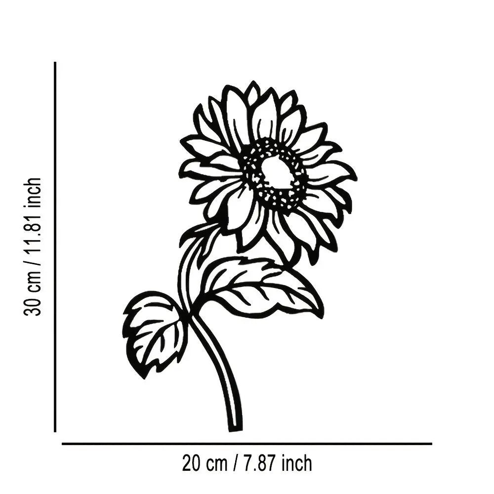 Sunflower Design Wall Art, 1 Count Exquisite Metal Wall Decor, Wall Decorations, Decoration Items, Wall Hanging Ornament for Home Living Room Bedroom Farmhouse, Stickers