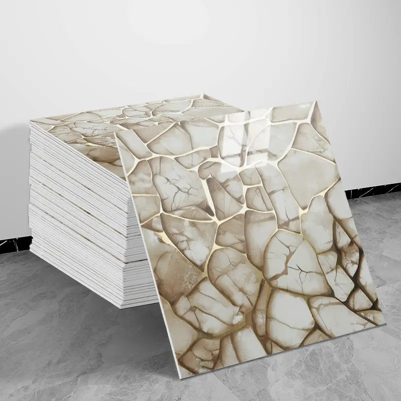 10/20/30 Sheets Thickened Marble Look Self-Adhesive Tile Stickers, Waterproof Anti-Mildew, Easy Peel & Stick Decorative Decal Wall Decal Kitchen Bathroom Wall Decor, Waterproof Wall Decals