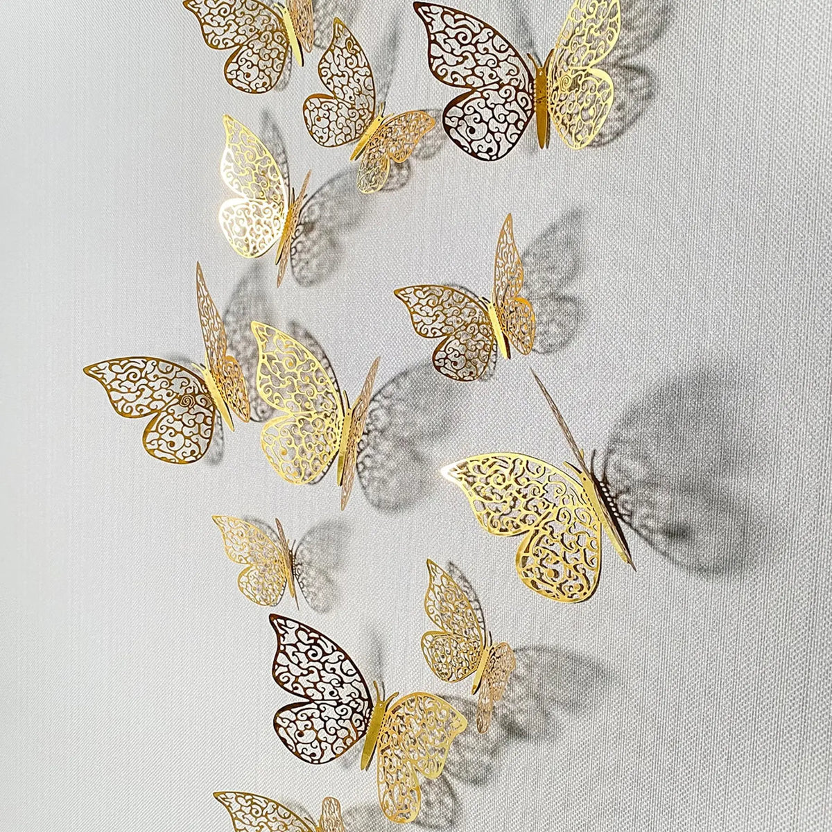 3D Butterfly Shaped Wall Sticker, Creative Hollow Out Decorative Sticker, Beautiful Paper Decal For Party Cake Home Decoration, Adhesive Stickers, Decoration Items, Wall Decals